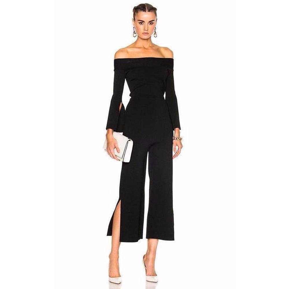 Nova Black Off Shoulder Bandage Jumpsuit